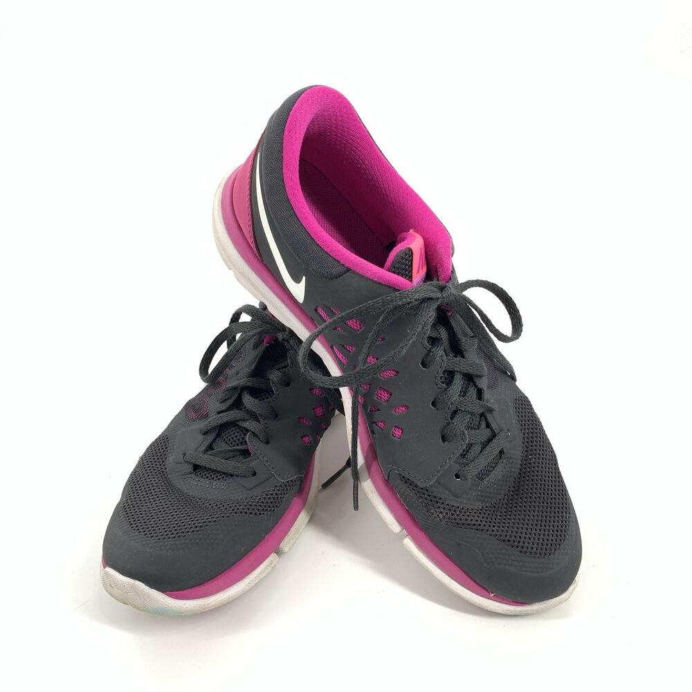 Nike Flex Run Athletic Running Skeakers in Anthracite Fuchsia Size 9 Pink Black